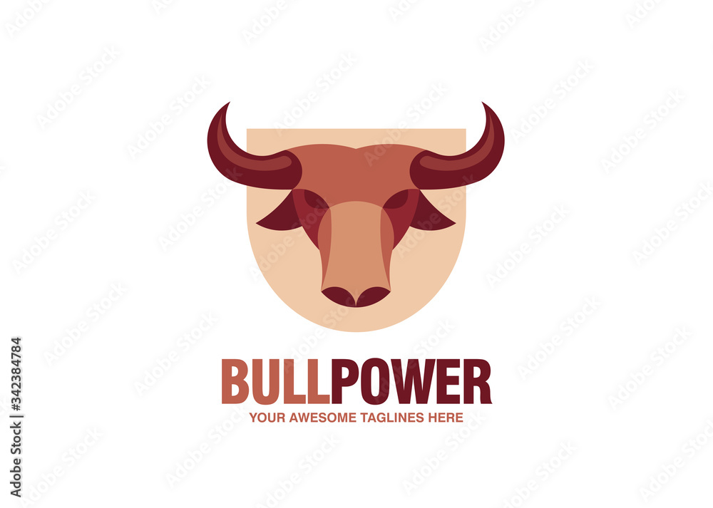 simple Bull head vector logo concept illustration, Buffalo head logo ...