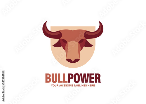 simple Bull head vector logo concept illustration  Buffalo head logo  Bull head logo
