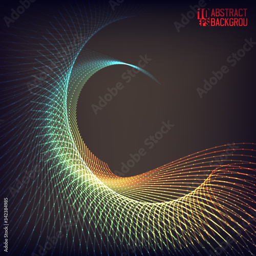 Abstract vector background. Futuristic style card. Elegant background for business presentations. Lines, point, planes in 3d space.