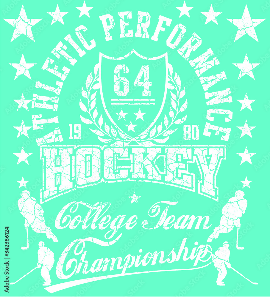 Fototapeta premium Ice hockey player graphic design vector art