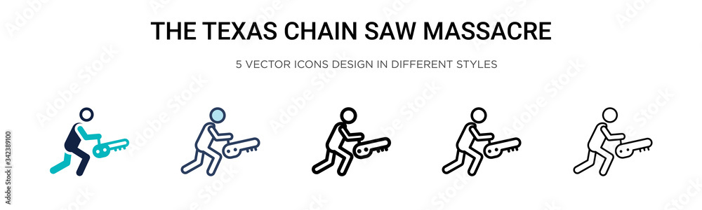 The texas chain saw massacre icon in filled, thin line, outline and stroke style. Vector illustration of two colored and black the texas chain saw massacre vector icons designs can be used for