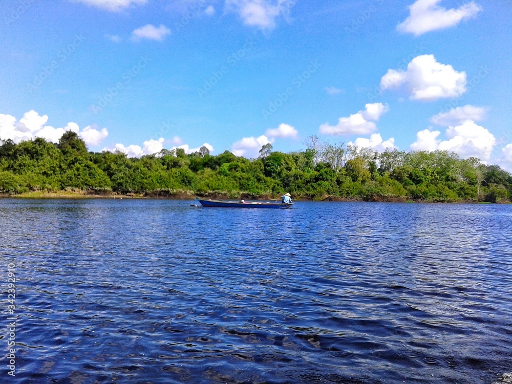 river and blue sky