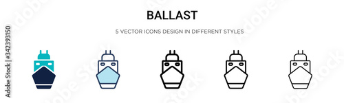 Ballast icon in filled, thin line, outline and stroke style. Vector illustration of two colored and black ballast vector icons designs can be used for mobile, ui, web