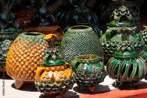 Tzintzuntzan, Michoacan, Mexico. July 19, 2008: Handicrafts Vases photo