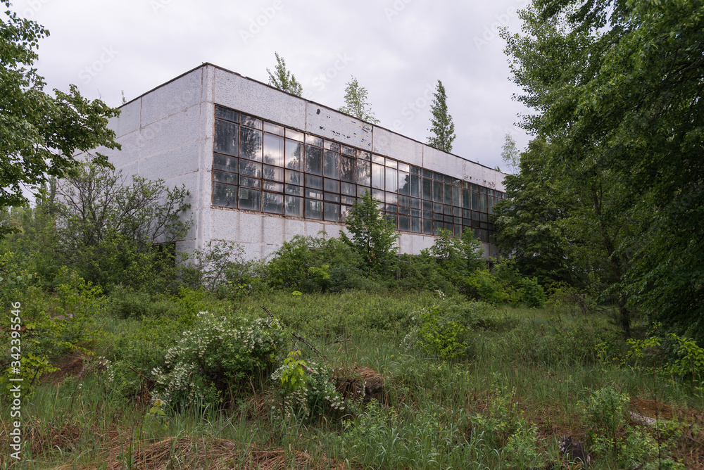 Abandoned specialized school in Pripyat in Chernobyl zone