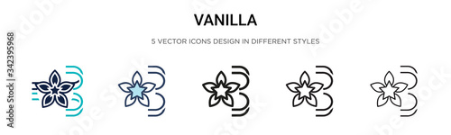 Vanilla icon in filled, thin line, outline and stroke style. Vector illustration of two colored and black vanilla vector icons designs can be used for mobile, ui, web © Digital Bazaar