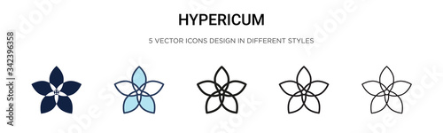 Hypericum icon in filled, thin line, outline and stroke style. Vector illustration of two colored and black hypericum vector icons designs can be used for mobile, ui, web