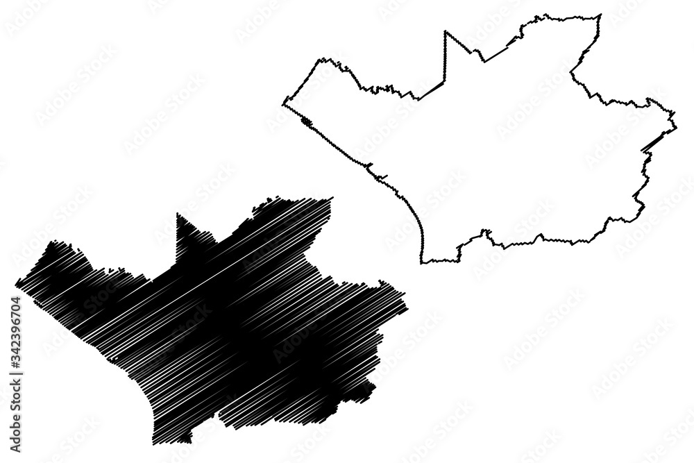 Leverkusen City (Federal Republic of Germany, North Rhine-Westphalia) map vector illustration, scribble sketch City of Leverkusen map Leverkusen City (Federal Republic of Germany, North Rhine-Westphalia) map vector illustration, scribble sketch City of Leverkusen map