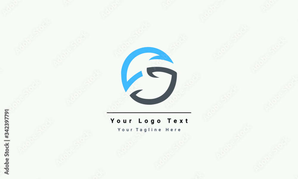 Fototapeta premium GS Letter Logo Design with Creative Modern Trendy Typography with white background