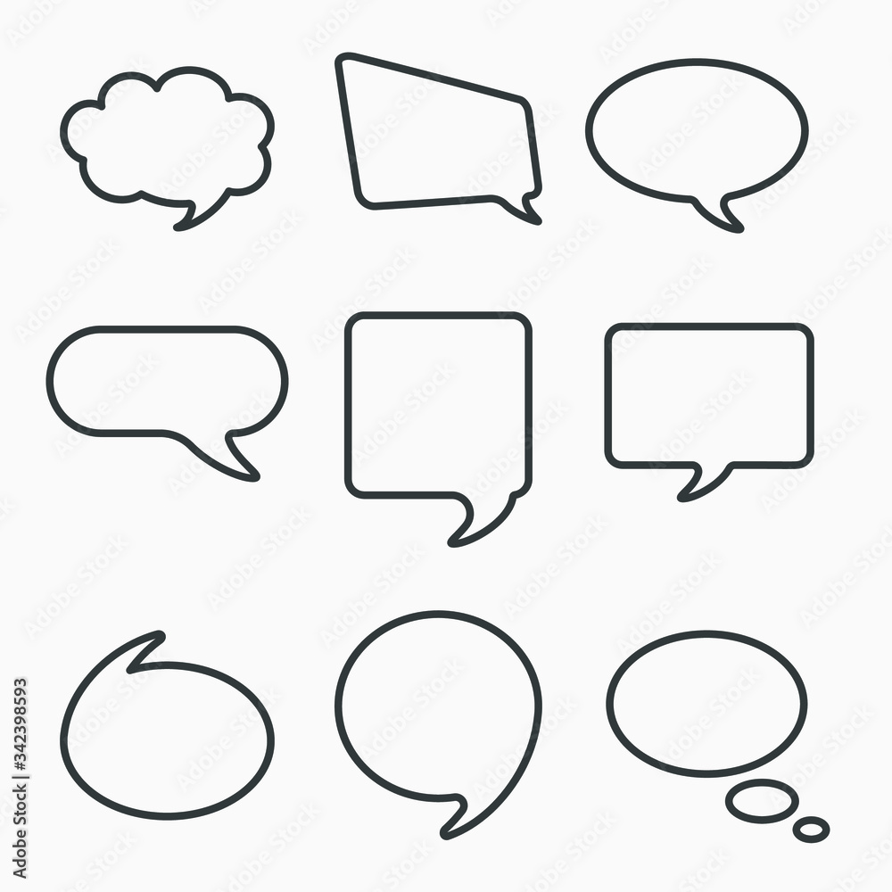 Talking bubble linar vector pack Talking bubble linar vector pack