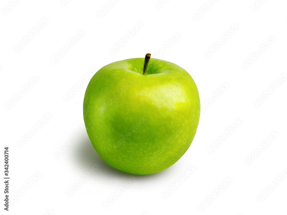 Fresh green Apple on a white isolated background