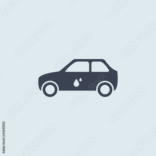 Car icon gas, benzin. diesel, petrol, gasoline in flat simple style for web. vector symbol automobile