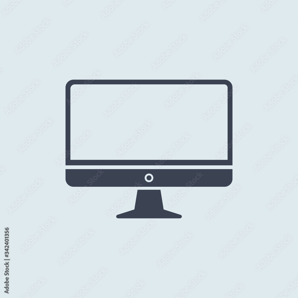 Desktop computer monitor or display. vector symbol in simple flat modern style Desktop computer monitor or display. vector symbol in simple flat modern style