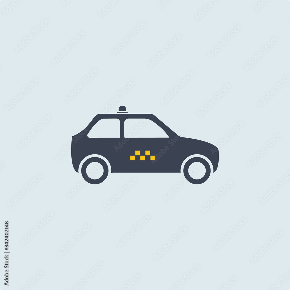 Car taxi icon in flat simple style for web. vector symbol automobile