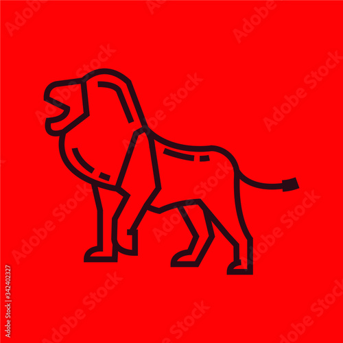 Lion Line Art Design Template