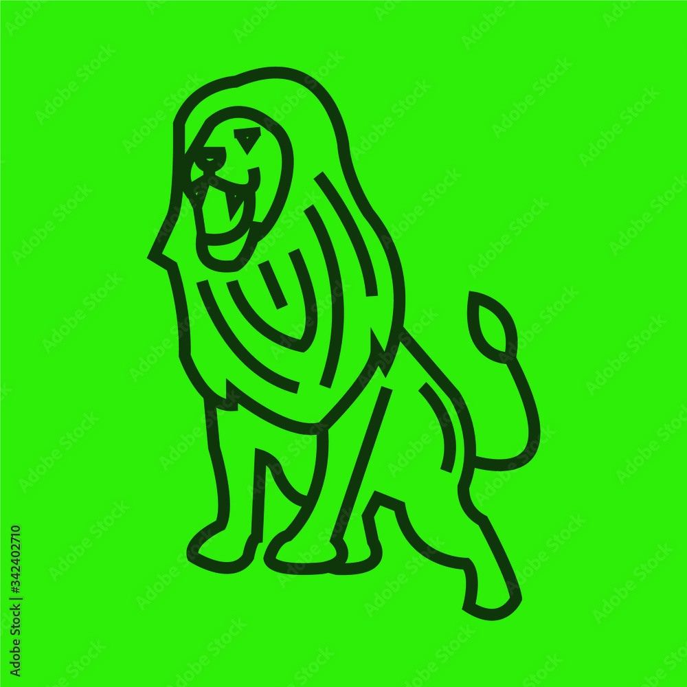 Obraz premium Lion Line Art Design Template