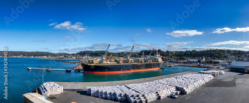 Panoramic view of the Port of Burnie in Tasmania, Australia.