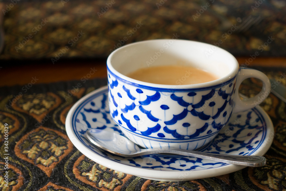 Fototapeta premium Beautiful vintage cup of coffee with beautiful background.