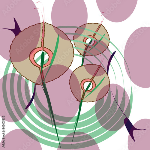 Abstract flowers, Calla lilies, marsh flowers