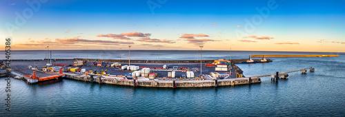 Panoramic view of the Port of Burnie in Tasmania, Australia.