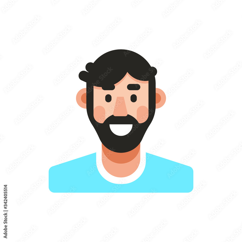 Flat design Man character, vector illustration, isolated on white background