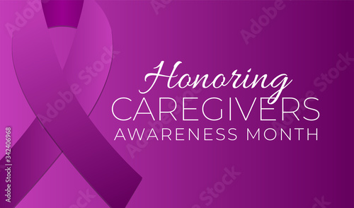 Purple Honoring Caregivers Awareness Month Background Illustration