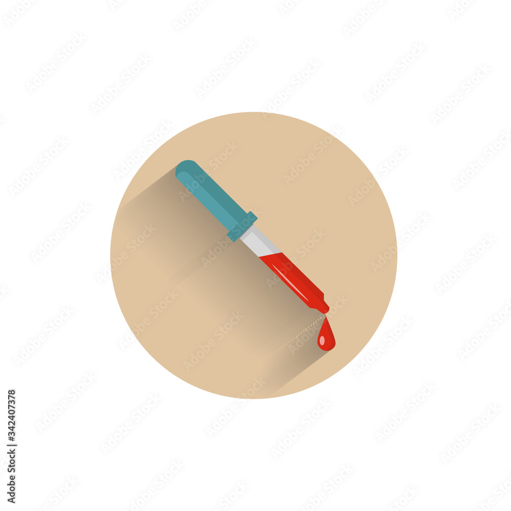 Pipette colorful flat icon with shadow. medical Pipette icon Pipette colorful flat icon with shadow. medical Pipette icon