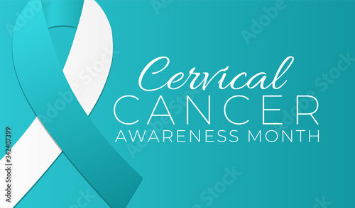 Teal Cervical Cancer Awareness Month Background Illustration