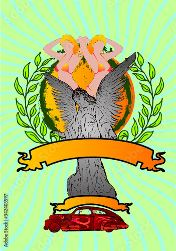 madona stature graphic design vector art
