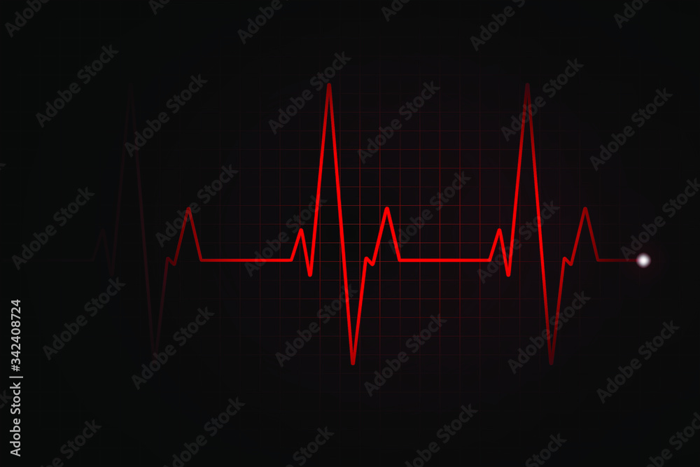 Heart rate graph. Heart beat. Ekg icon wave. Stock vector illustration.