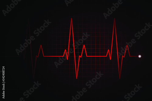 Heart rate graph. Heart beat. Ekg icon wave. Stock vector illustration.