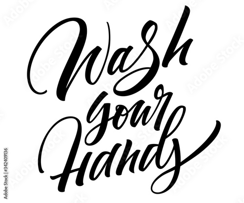 Wash Your Hands hashtag lettering