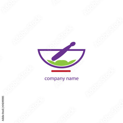 bowl of medicinal herb symbol of a pharmacy. vector design