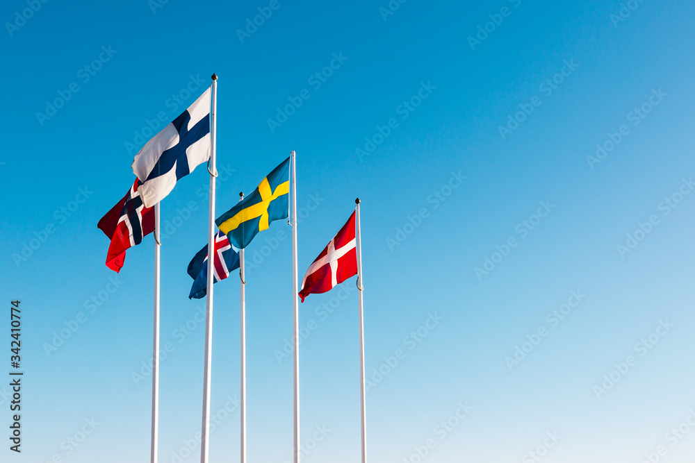 Scandinavian country flags