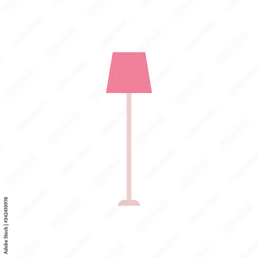 Floor lamp flat vector illustration isolated on a white background. Floor lamp flat vector illustration isolated on a white background.