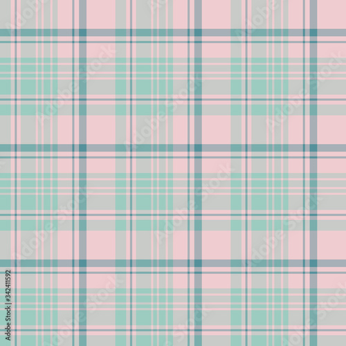 Seamless pattern in interesting pink and discreet green colors for plaid, fabric, textile, clothes, tablecloth and other things. Vector image.
