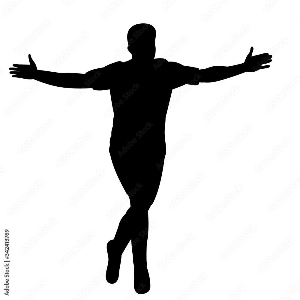 silhouette of a black athlete