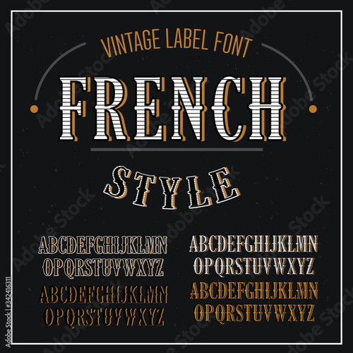 Vintage vector font for labels, headlines, posters etc.