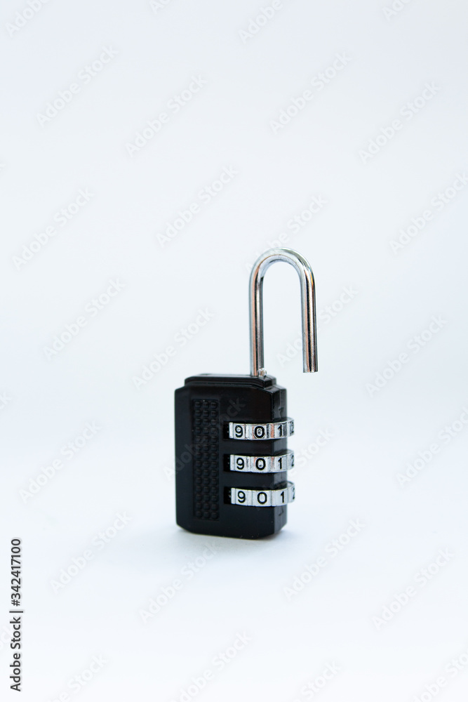 combination lock for a suitcase on a white background combination lock for a suitcase on a white background