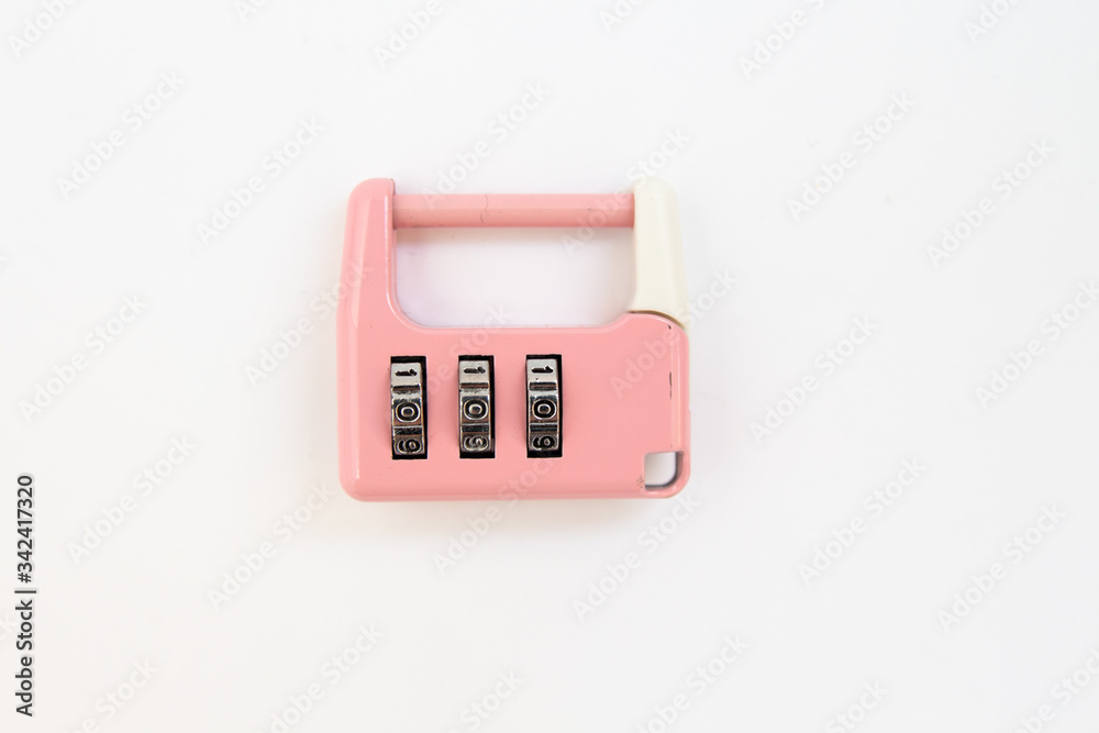 combination lock for a suitcase on a white background combination lock for a suitcase on a white background