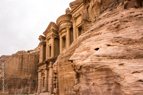 sideview of Ad Deir temple, Petra, Jordan