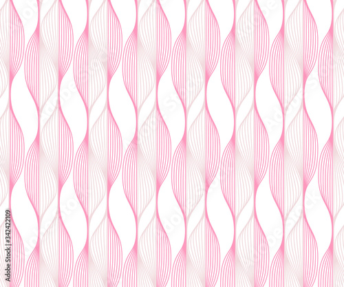 Repeating petals vector pattern, pink line