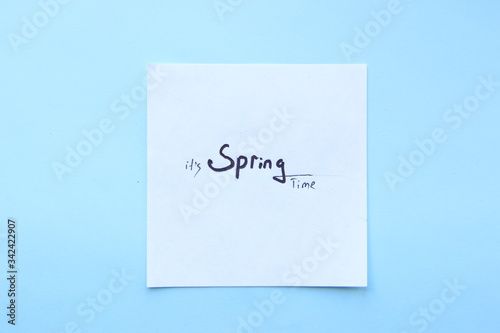 Its spring time tag, inscription on the plate