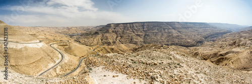 panorama of Wadi Al Mujib valley, Jordan photo