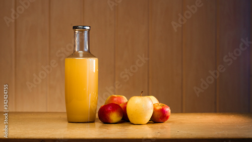 still life with apple juice