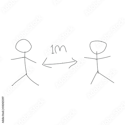 social distancing 1 meter. vector design
