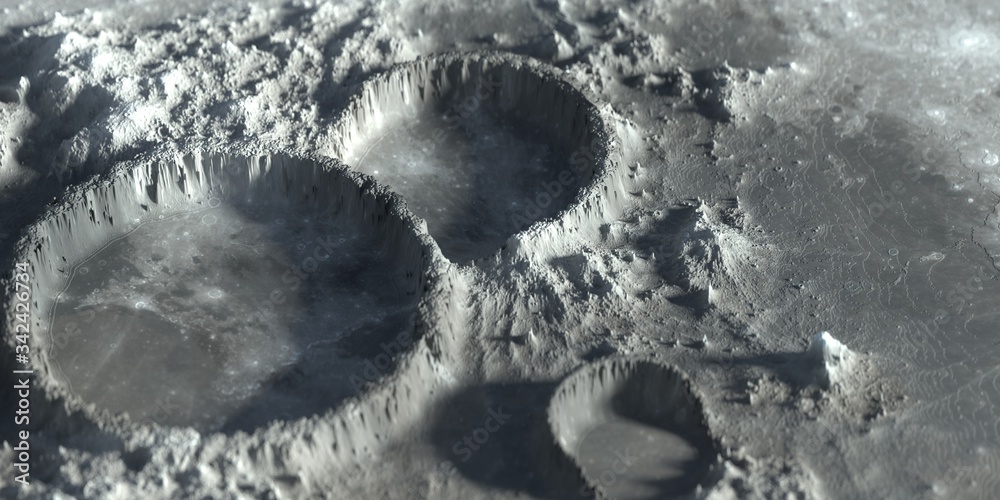 Photography Moon Crater Closeup Martian Outer Space