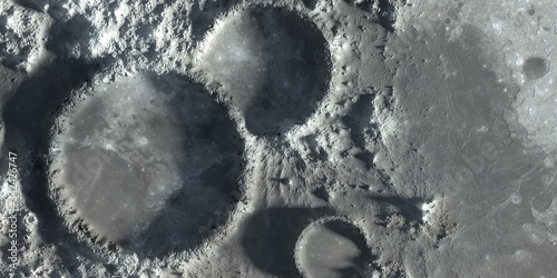 Bild auf Leinwand Moon Crater Closeup Martian Outer Space