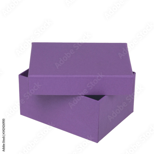 purple square cardboard box with lid for gift