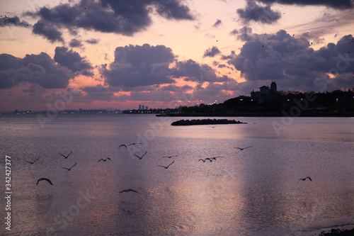 Sunset on the sea, coast of İstanbul /Turkey
